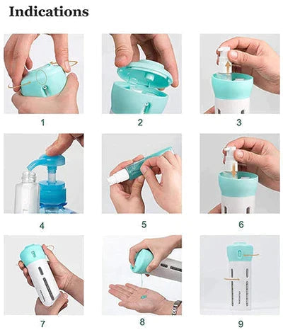 4-in-1 Travel Dispenser Bottle